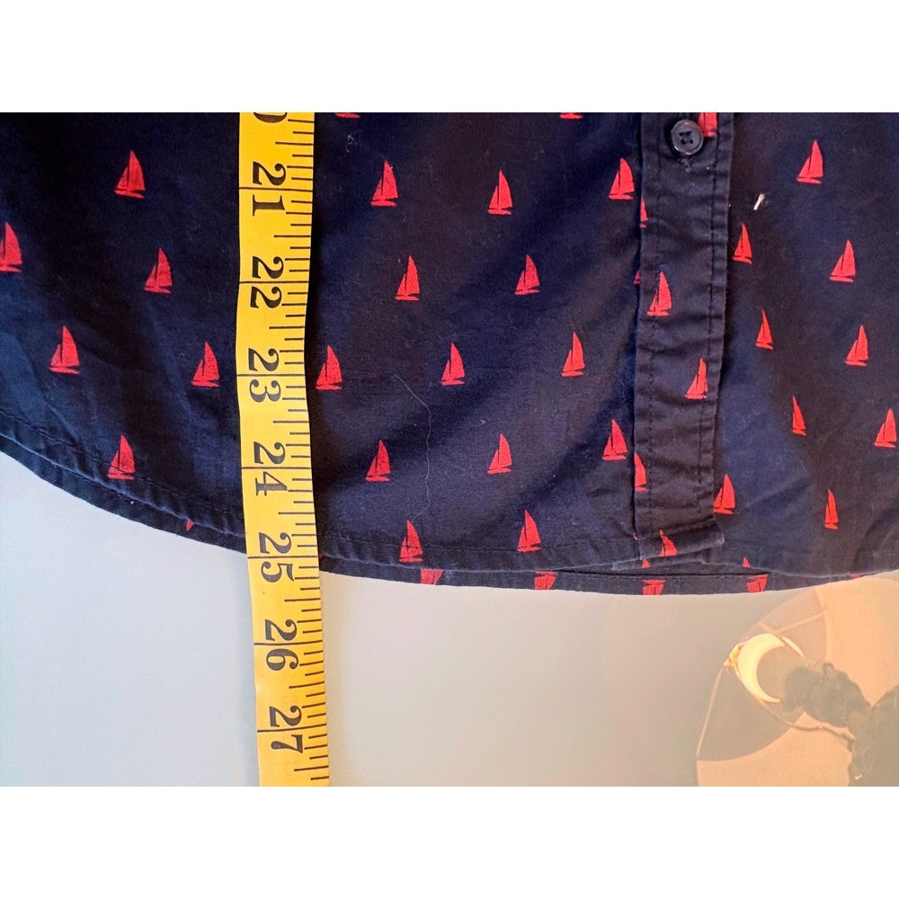 Banana Republic Soft Wash Sailboat Print Button Shirt XS Navy Stretch Cotton - Picture 6 of 7